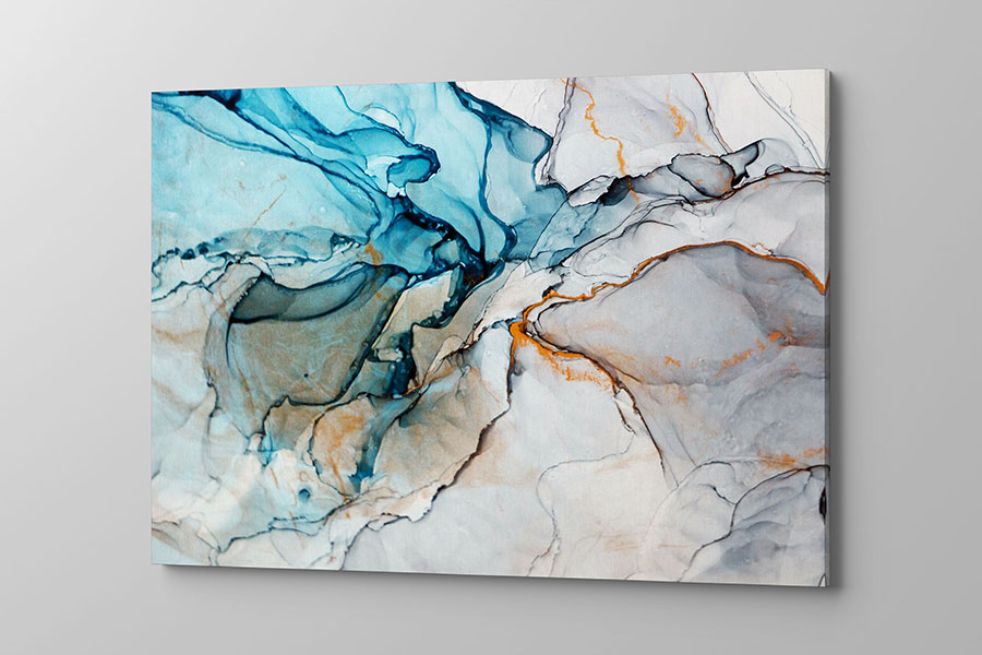 Obraz na płótnie błękitno biało szary marmurowy wzór