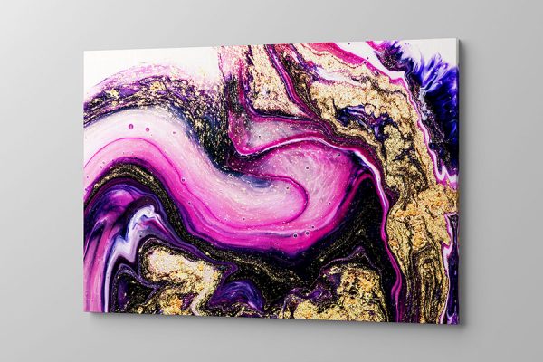Obraz na płótnie nieokiełznany fioletowo różowo złoty marmur