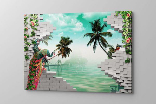 Obraz na płótnie rajski widok z pawiem