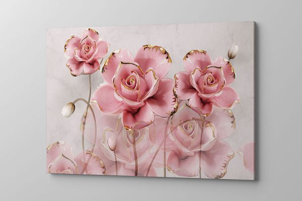 Obraz na płótnie kwiaty w kolorze pudrowego różu