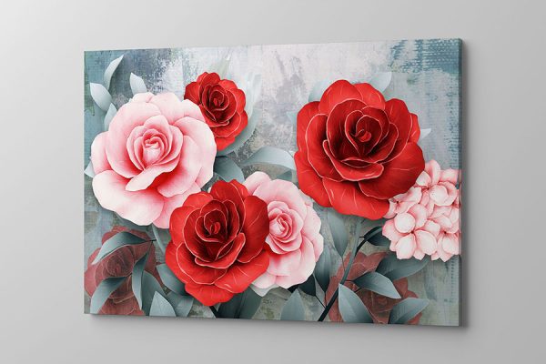 Obraz na płótnie piękne czerwone i różowe kwiaty