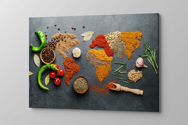 Obraz na płótnie mapa świata z przypraw
