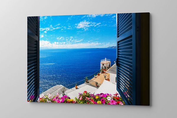 Obraz na płótnie Santorini widok na morze