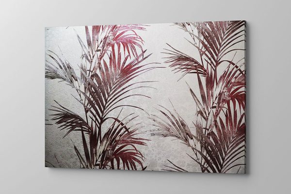 Obraz na płótnie zachwycające różowo złote liście palmy