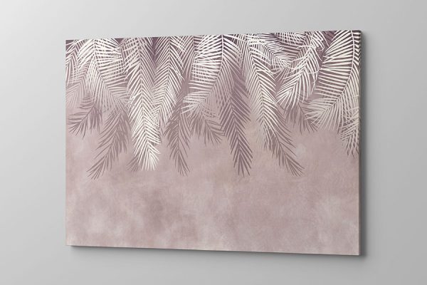 Obraz na płótnie delikatne różowe liście palmy