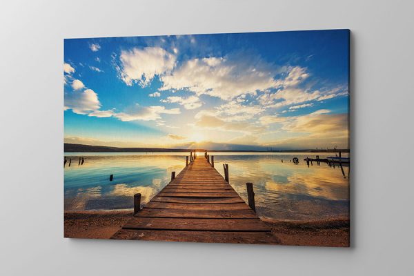 Obraz na płótnie pomost nad jeziorem