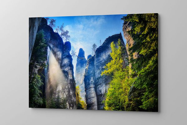 Obraz na płótnie wspaniały krajobraz w niebiesko zielonych kolorach